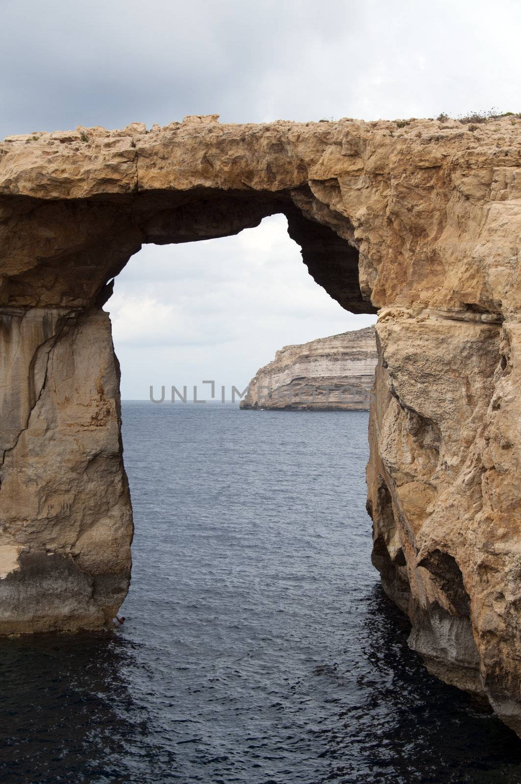 Azure rock on Gozo, island of Malta