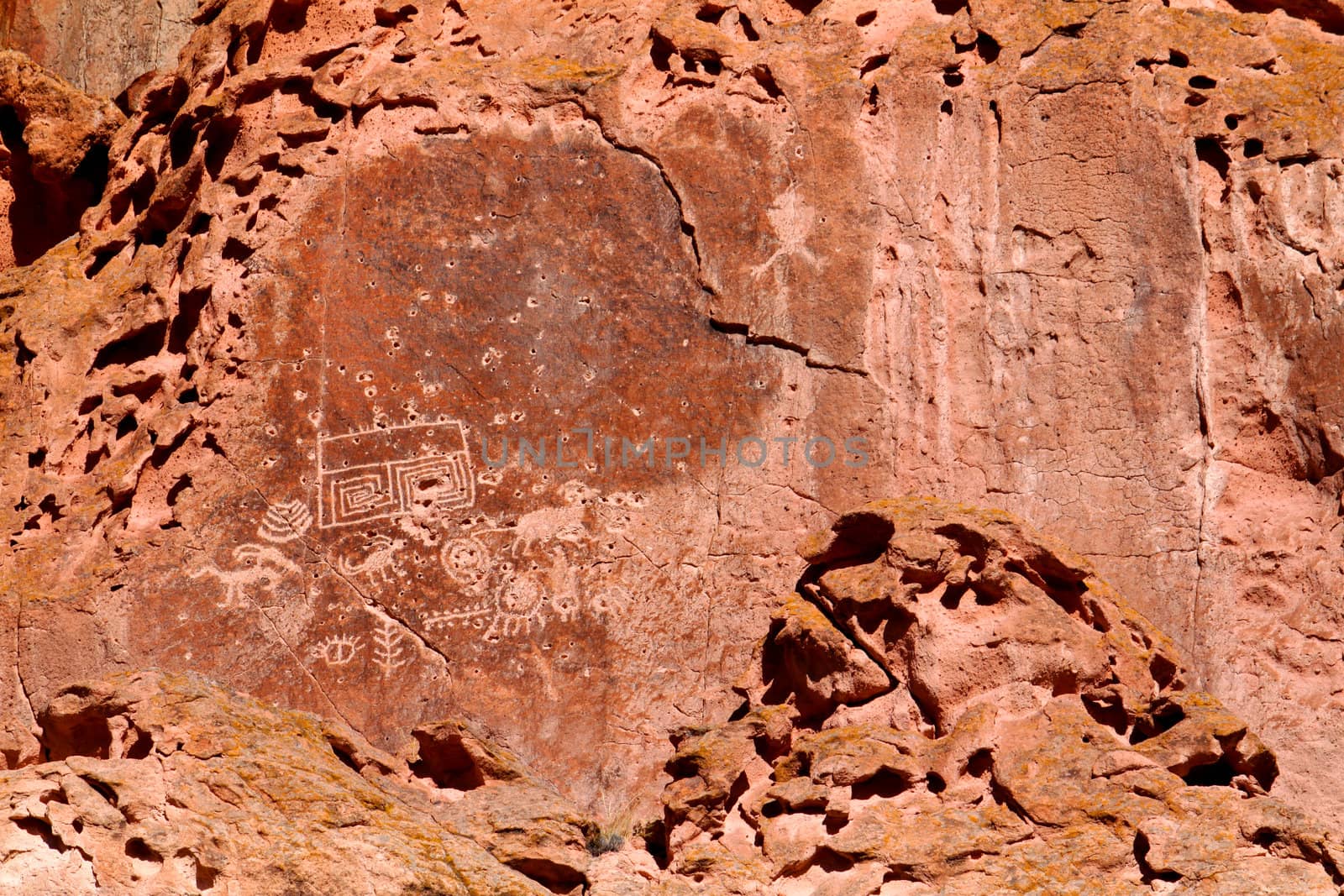 Petroglyphs on the cliff walls of Fremont Indian State Park in Utah.