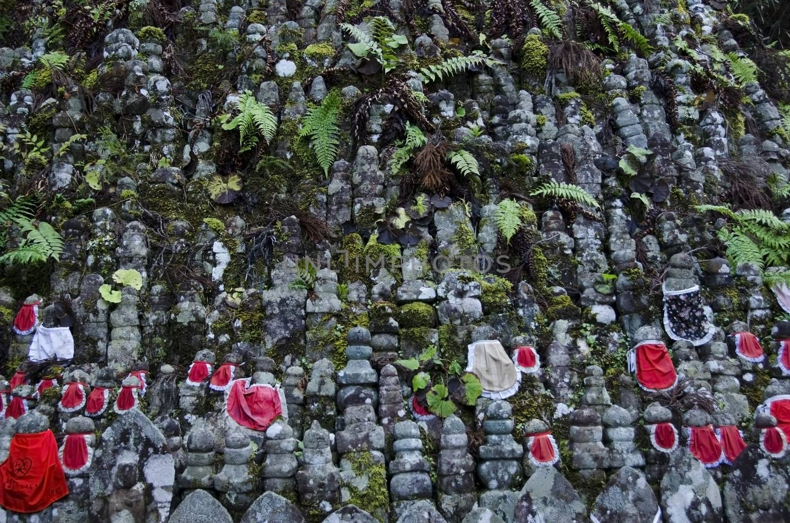 Buddha statues at Okunoin Cemetary in Koyasan, Japan