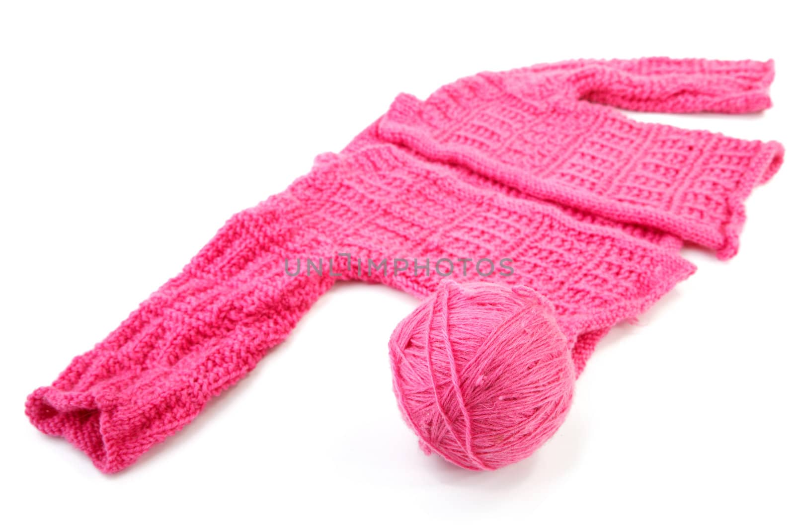 Knitted jacket for the baby isolated on a white background