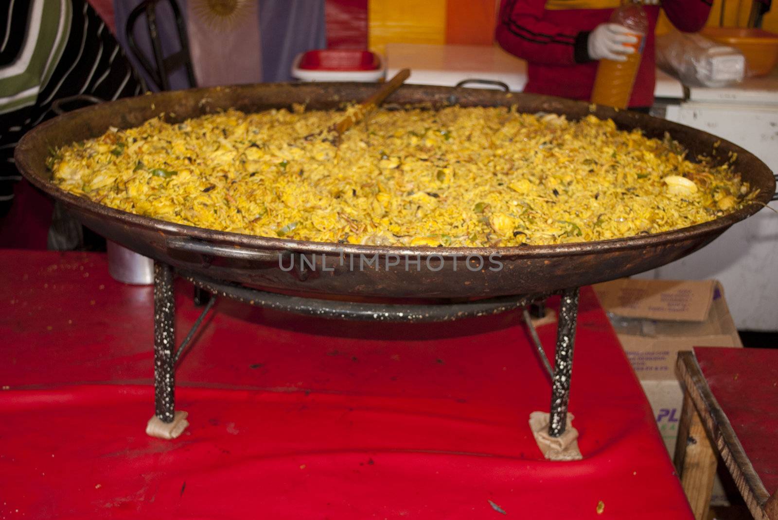 Buenos Aires, Argentina - 12 of May of 2012, typical Paella in stand of Spain in the fair of the nations organized in the city of San Fernando, Province of Buenos Aires