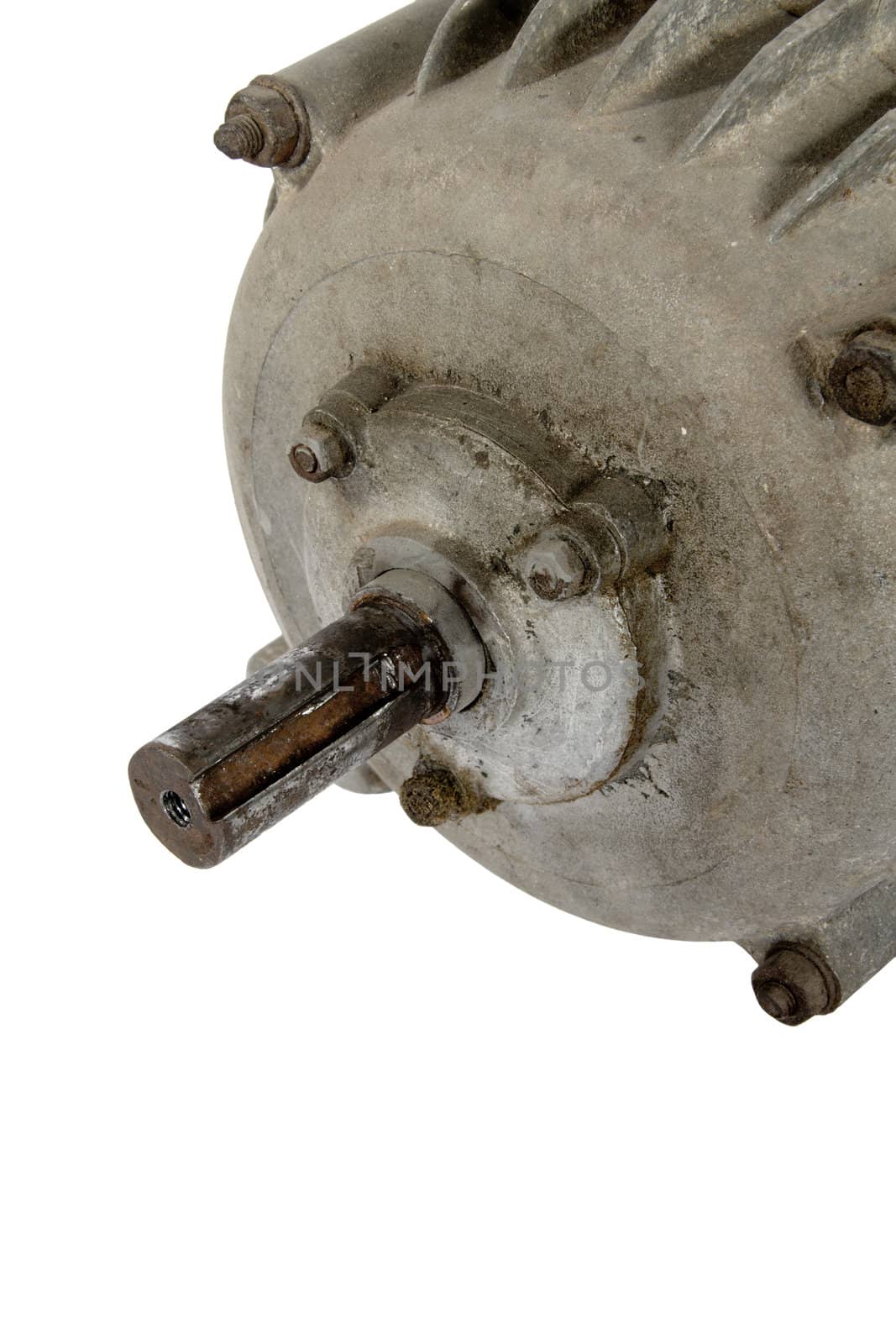 Part of the old motor, isolated on a white background