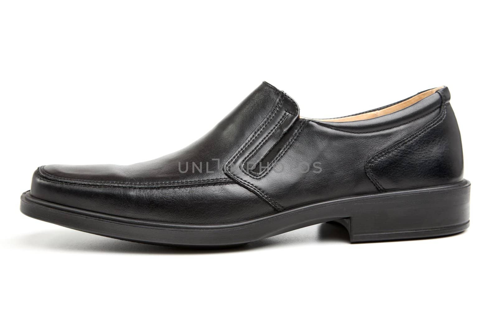 black man's shoes on a white background