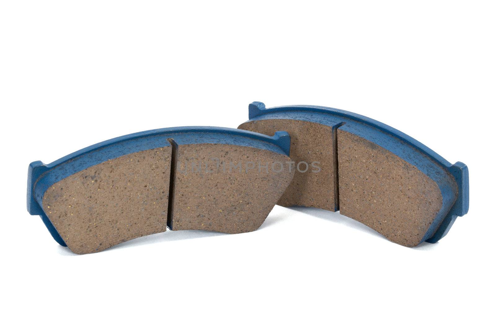 New brake pads disk brake, isolated on a white background