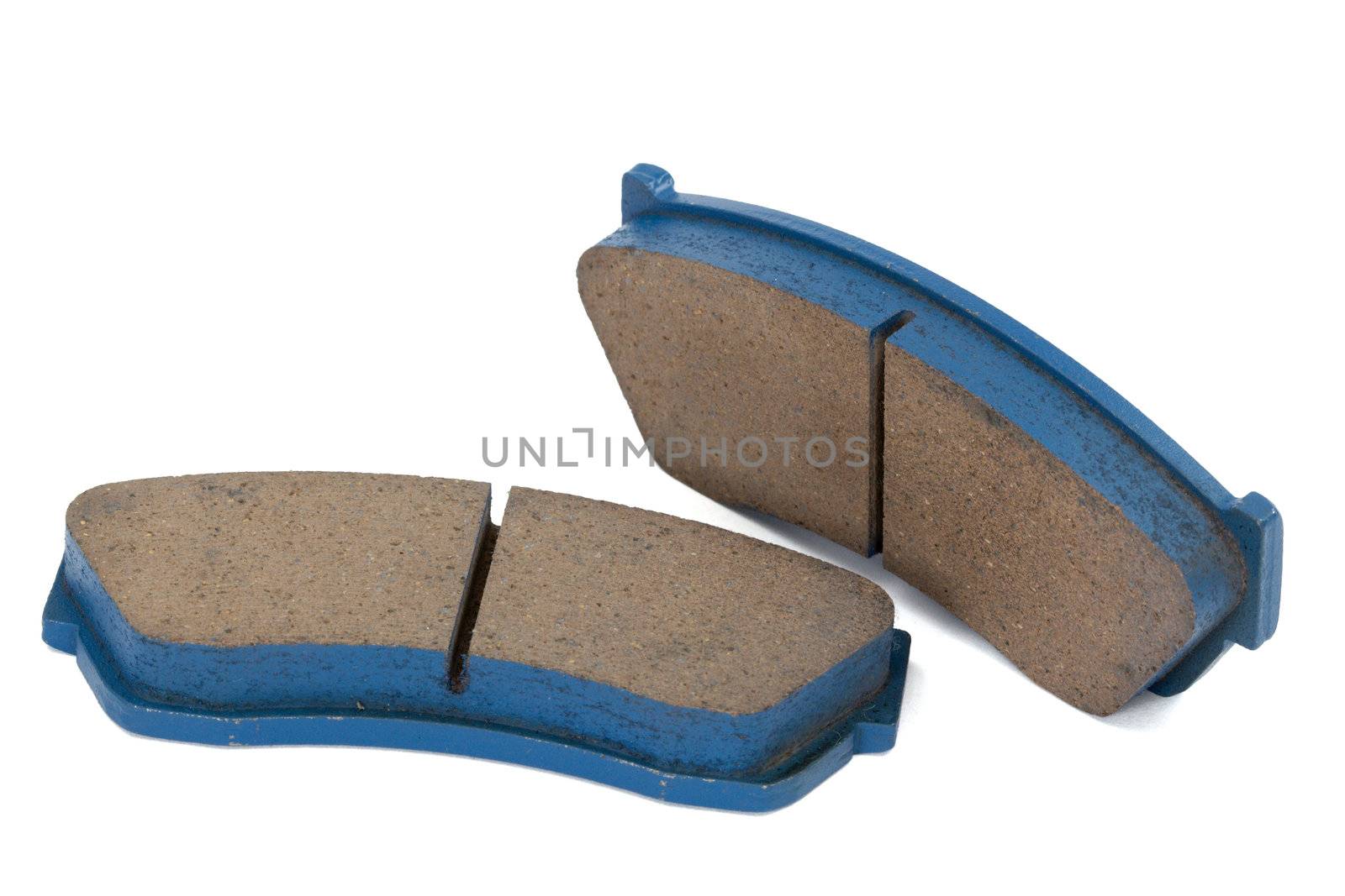 New brake pads disk brake, isolated on a white background