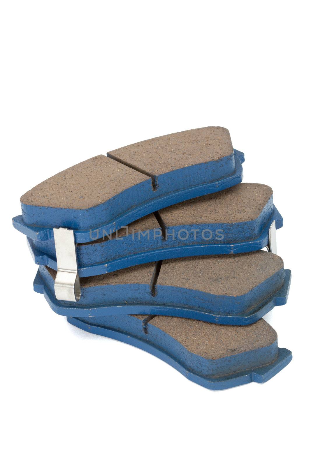 New brake pads disk brake, isolated on a white background