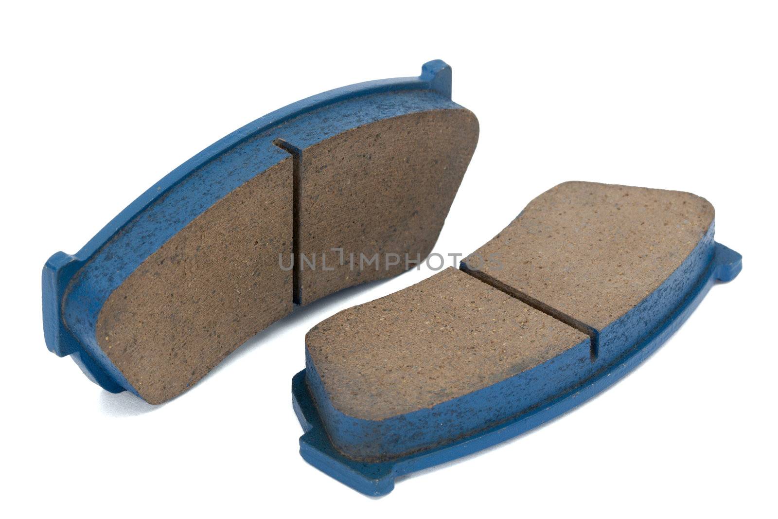 New brake pads disk brake, isolated on a white background