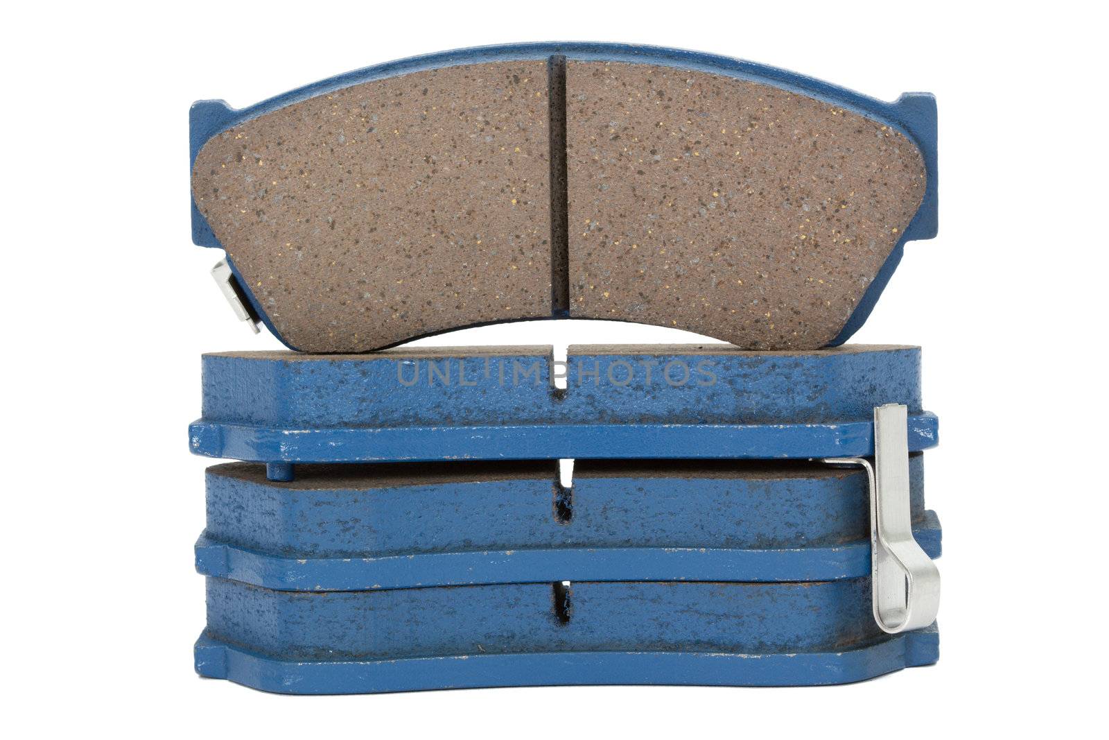 New brake pads disk brake, isolated on a white background
