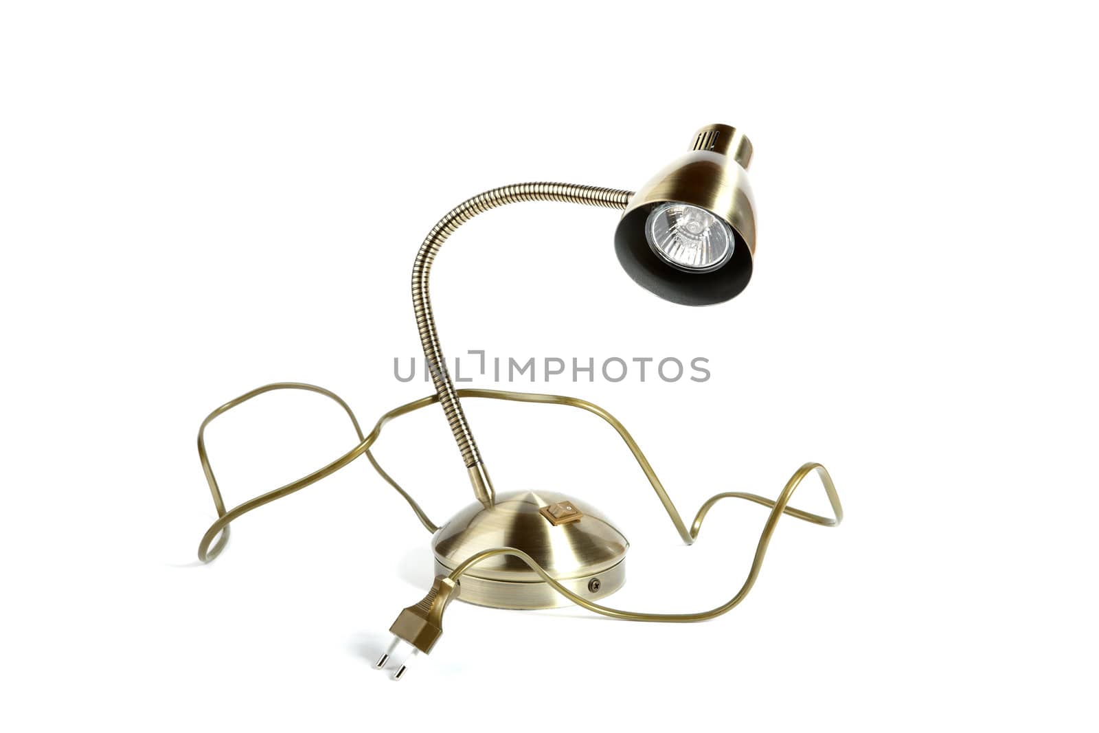 Metallic desk lamp,isolated object on white background