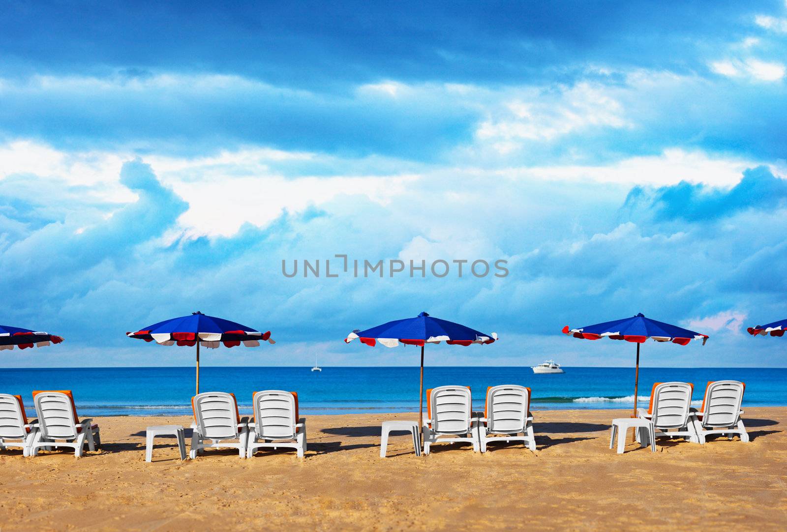 Morning on a tropical beach - sea landscape