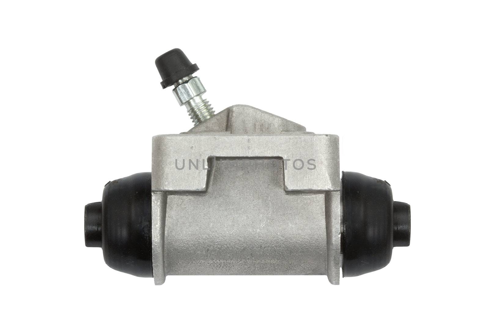New hydraulic cylinder brake drum, isolated on a white background