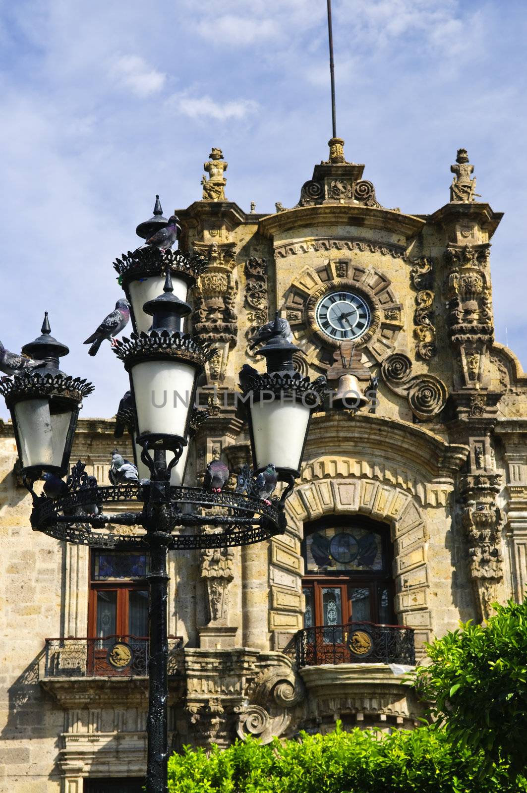 State Government Palace seen from the Zocalo in historic Guadalajara center, Jalisco, Mexico