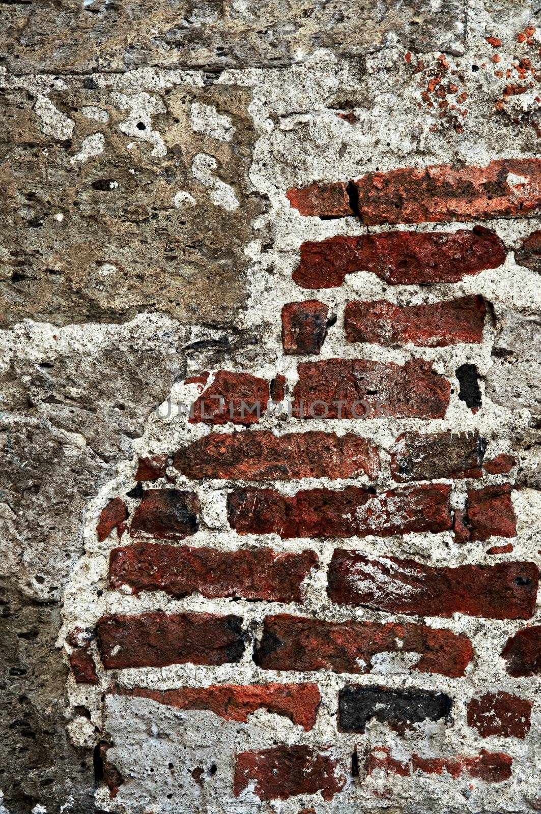 Grunge brick background wall by elenathewise