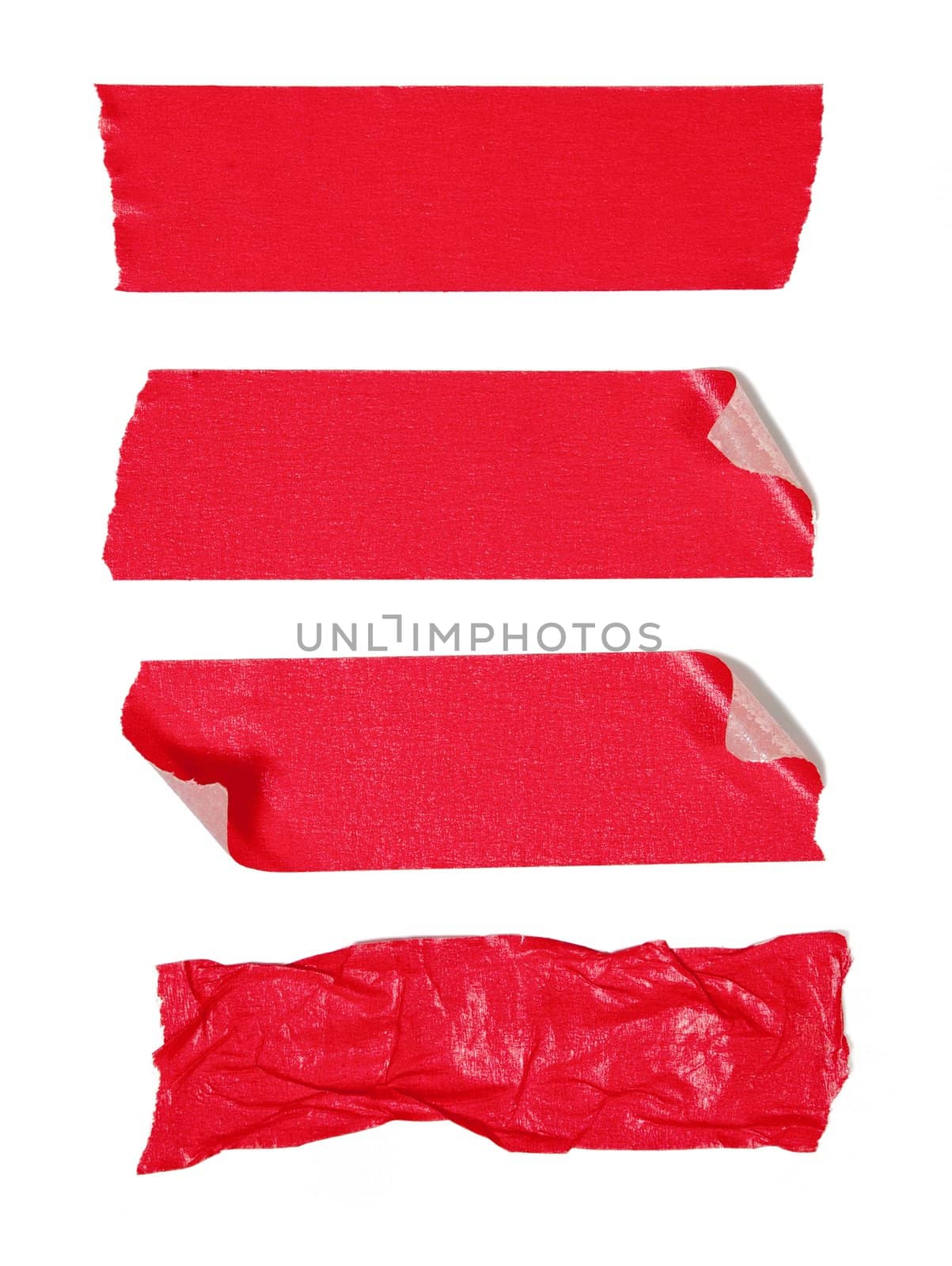 Red adhesive tape isolated on white