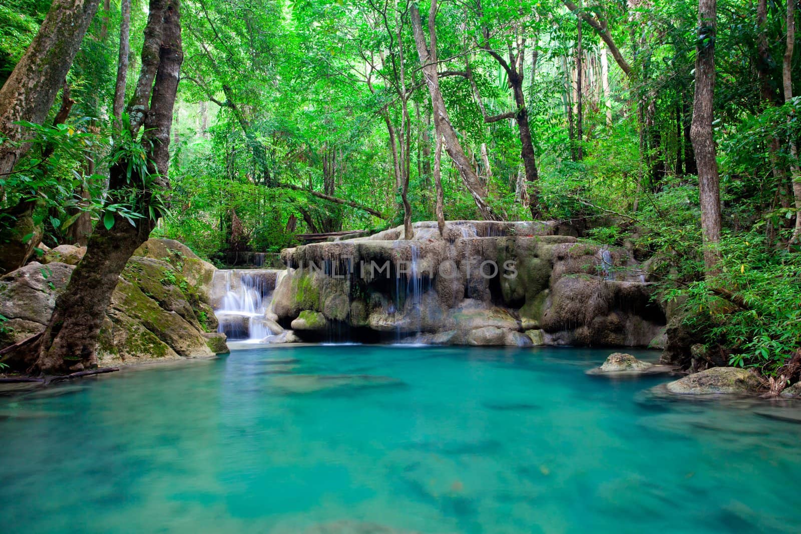 Eravan Waterfall in Kanchanaburi, Thailand
