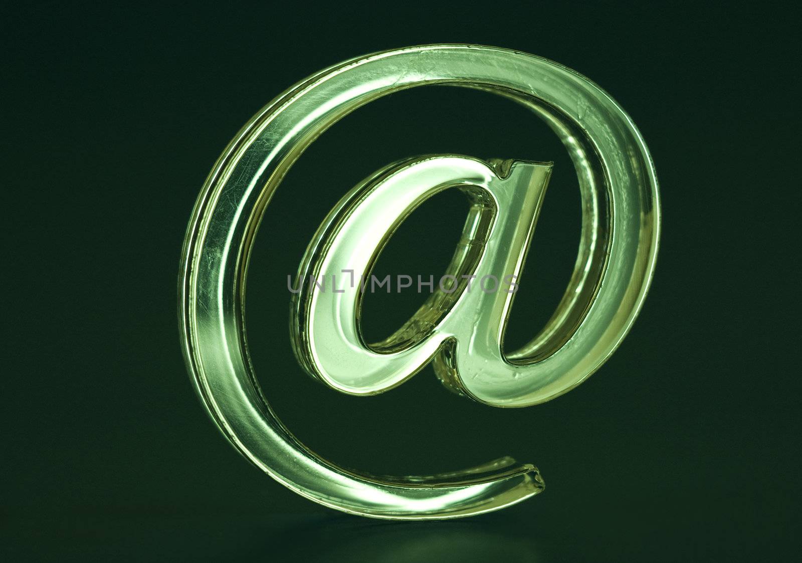 The Sign Email green colour on dark background.
