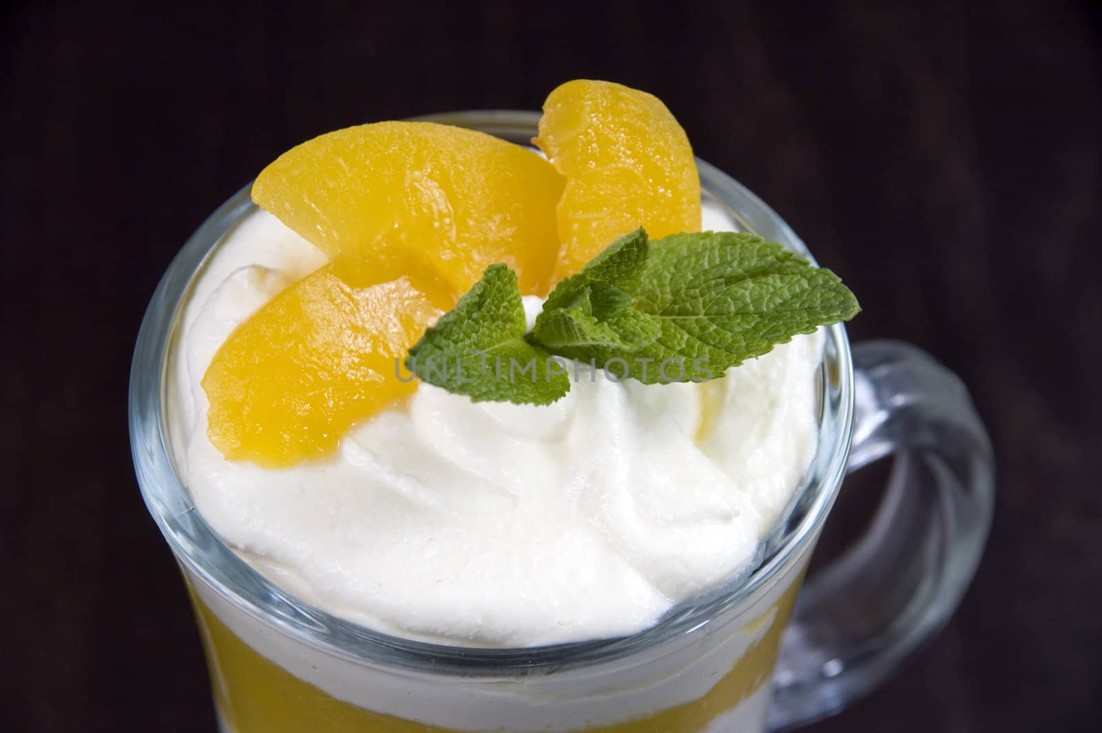 Whipped cream with fruit.