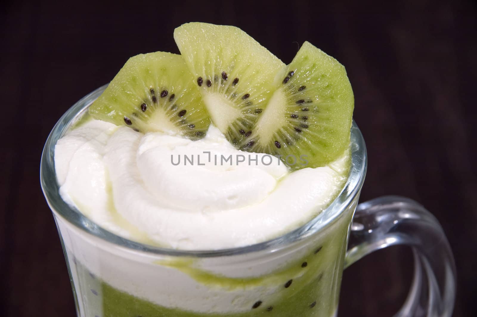 Whipped cream with fruit.