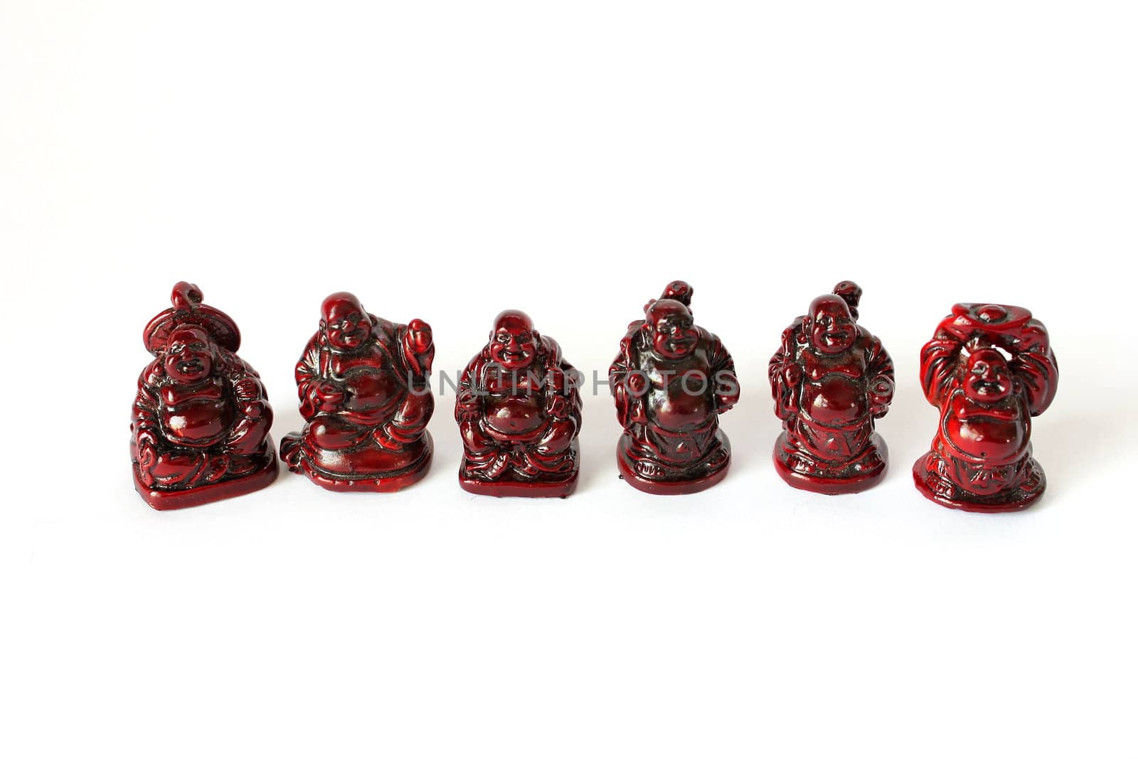 Isolated set of different Buddhas