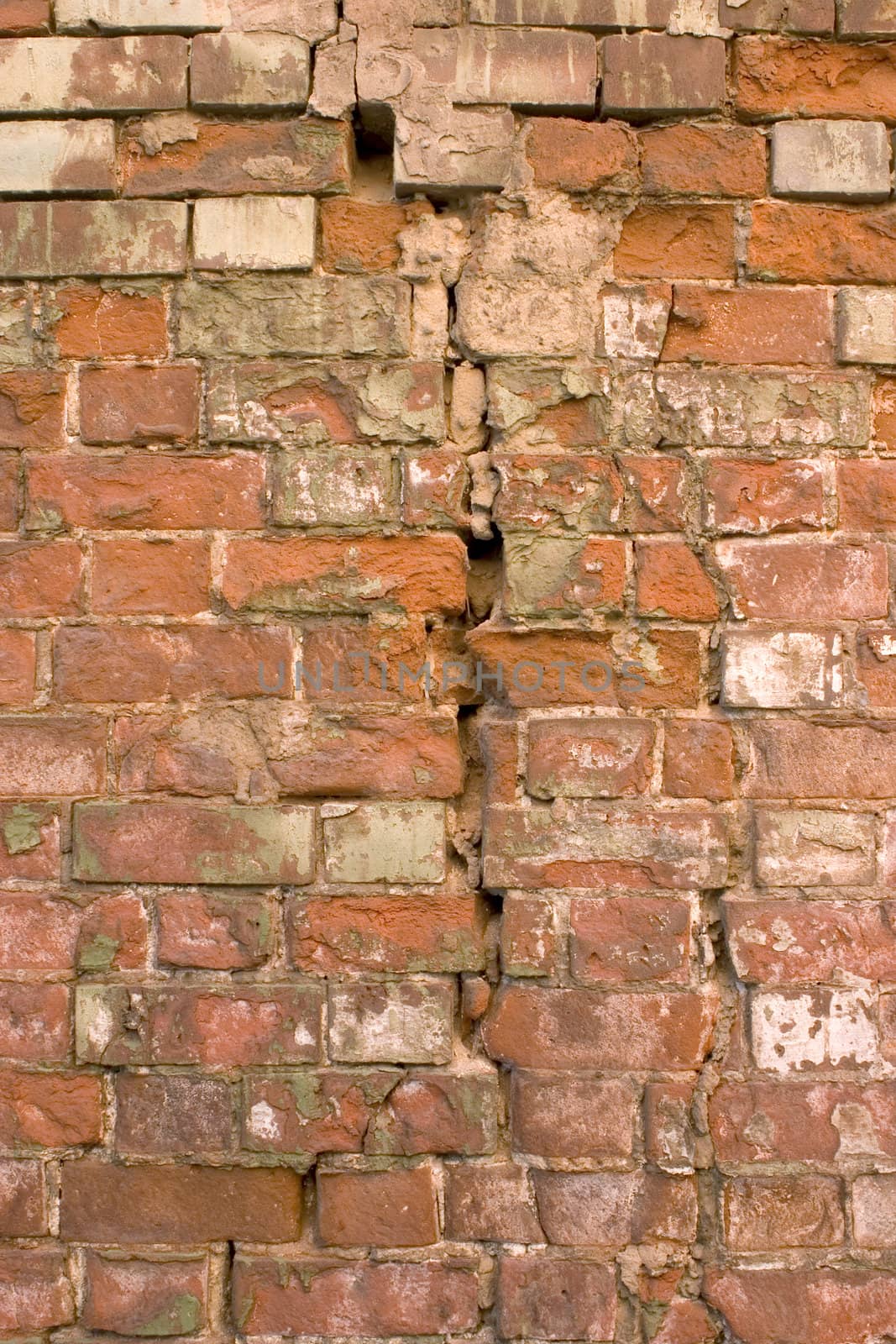 Old wall from a red brick.