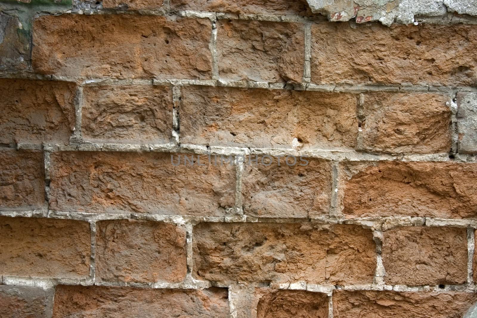 Old wall from a red brick.