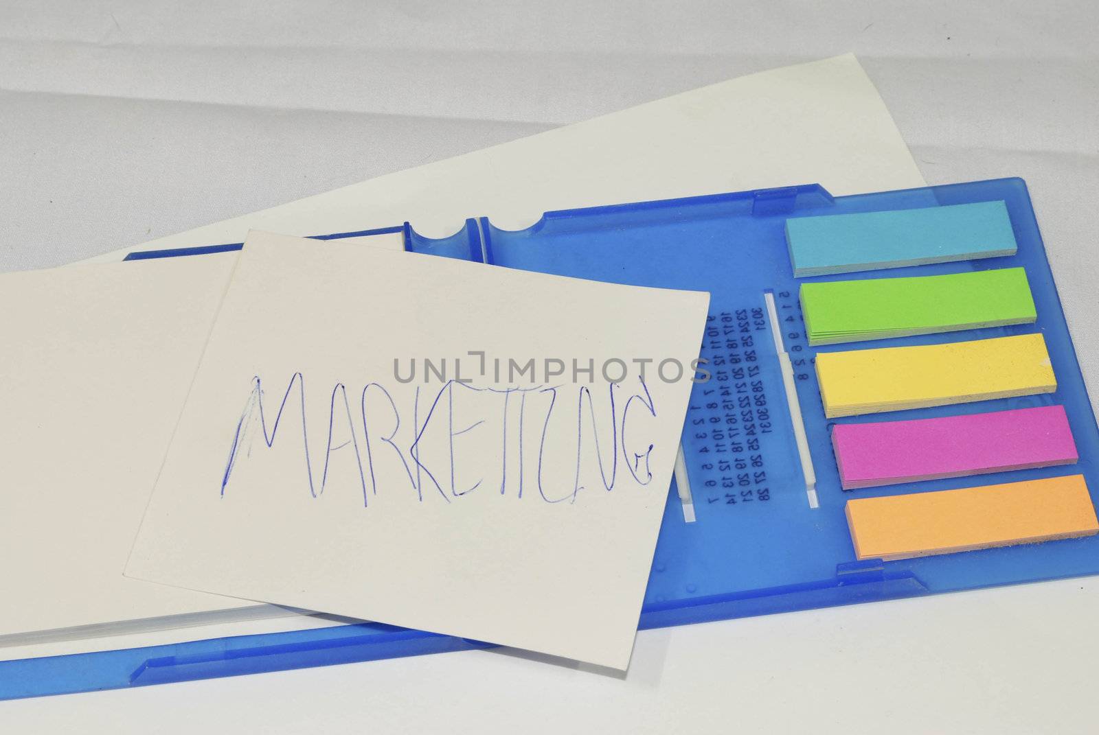 Business marketing strategy concept,  strategy on memo stick notes photo