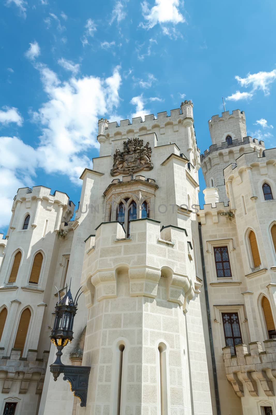 Famous white castle Hluboka nad Vltavou Czech Republic