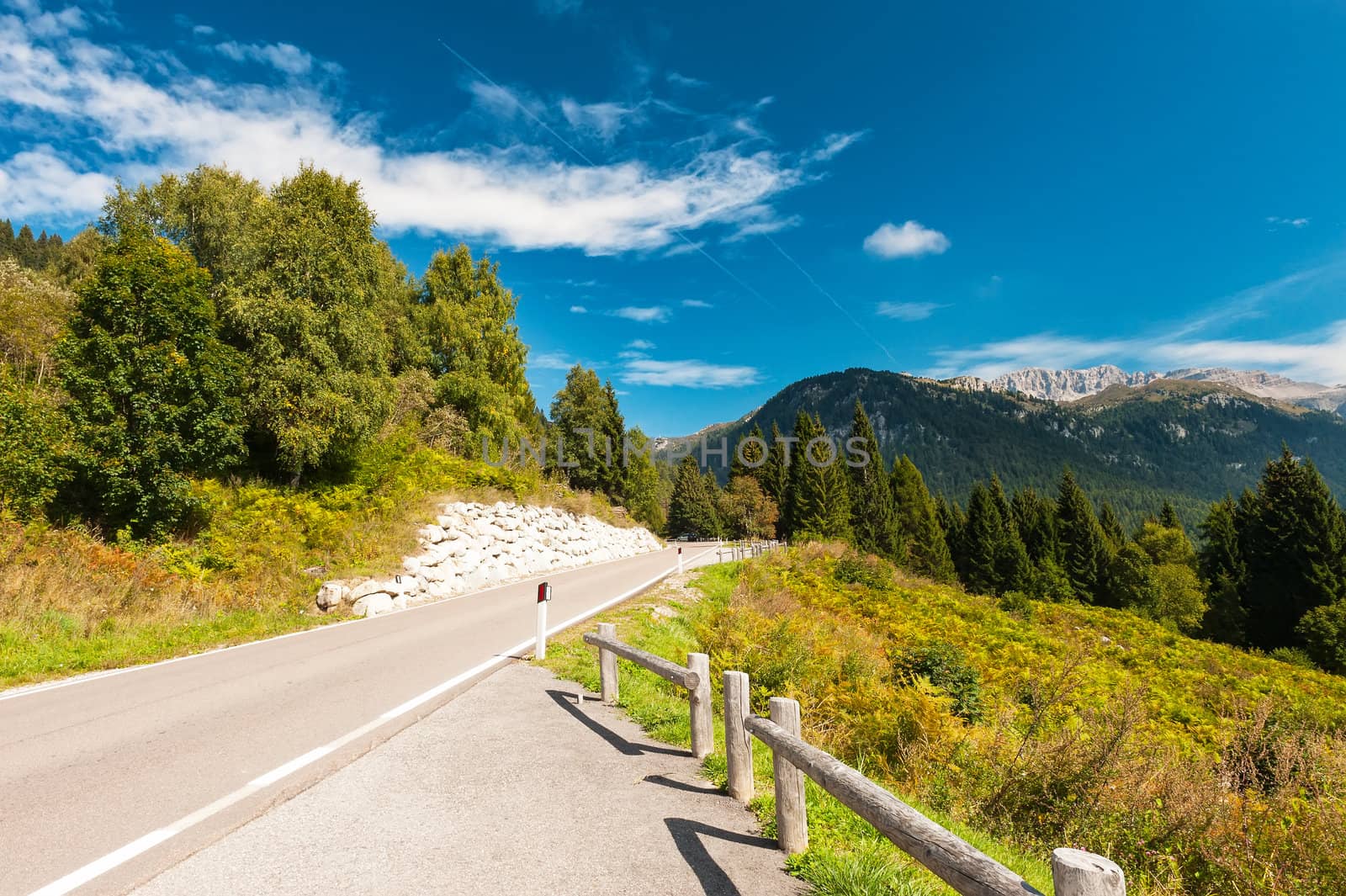 Panoramic view to the Brenta Group or Brenta Dolomites