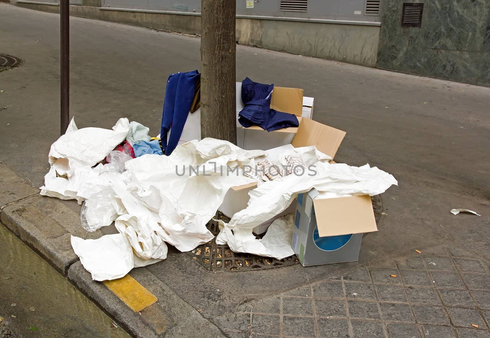 trash left on the floor Paris France