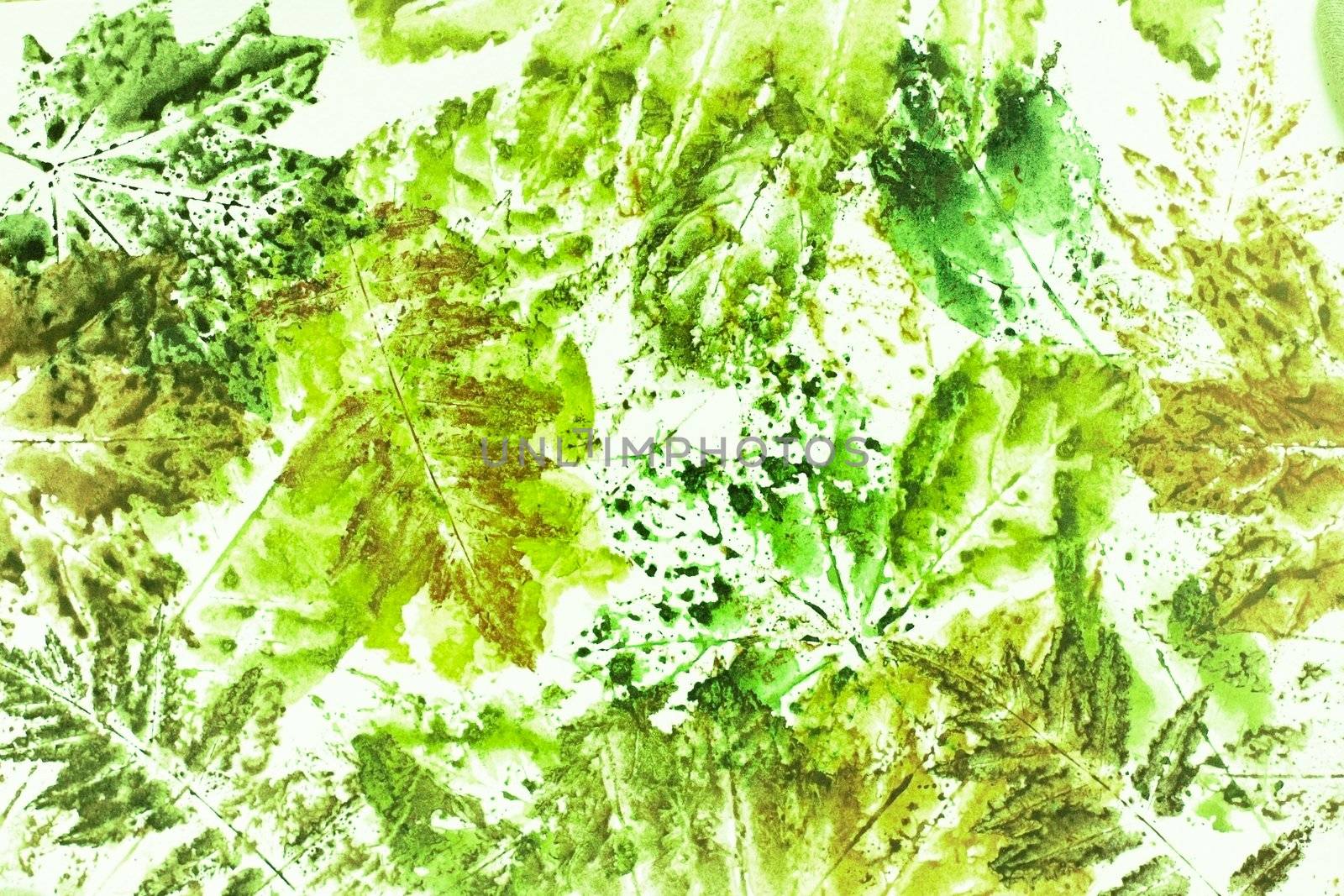 watercolor paper painted green