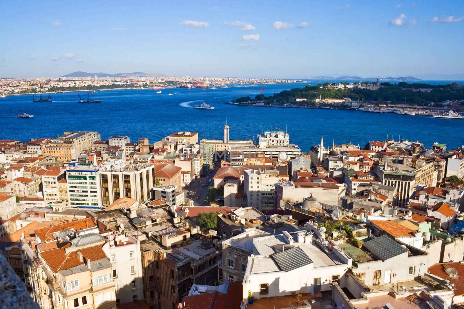  View from Galata tower to Bosphorus, Istanbul, Turkey