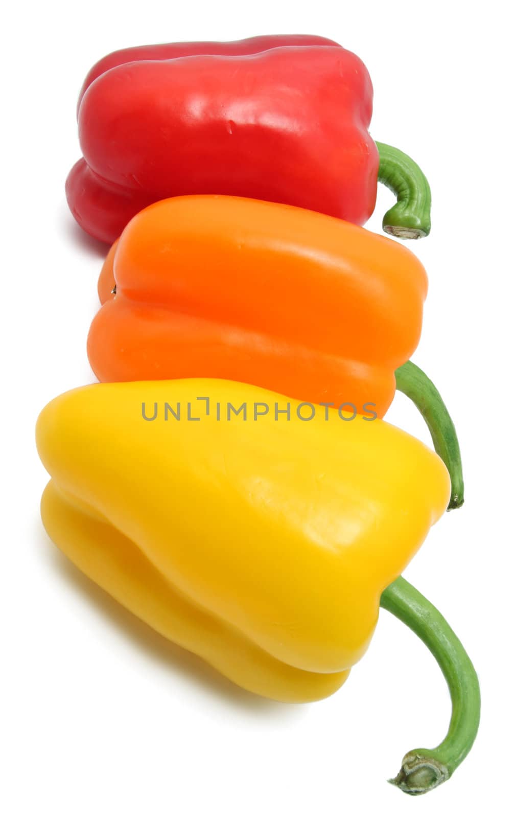 Bell peppers isolated on the white background