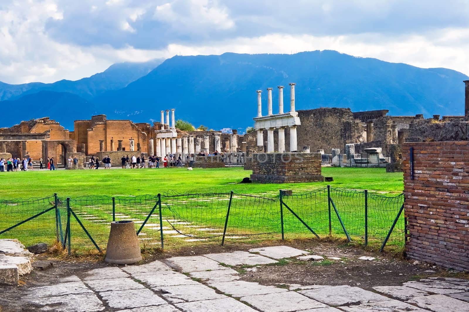 Ancient ruins after the eruption of Vesuvius in Pompeii, Italy