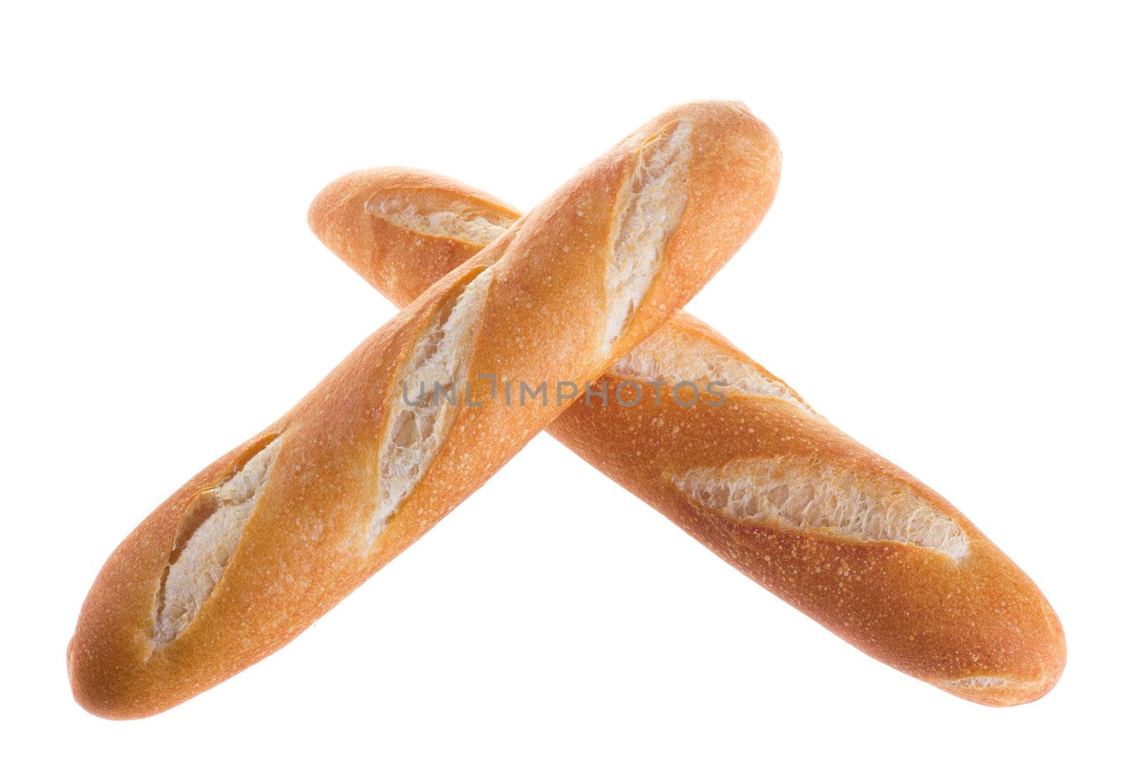 White french baguette bread with sesame isolated on white background