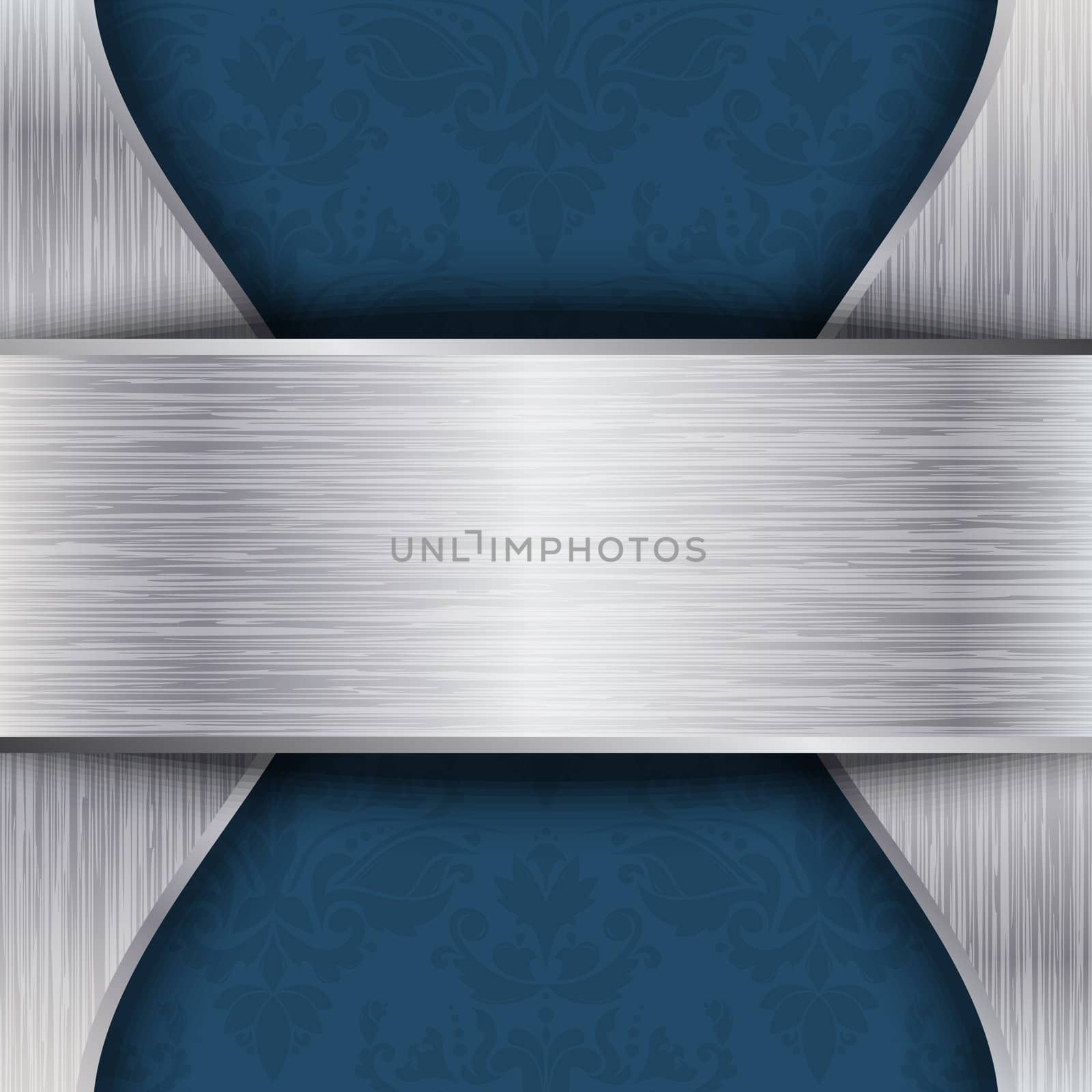 Silver and blue template with place for text