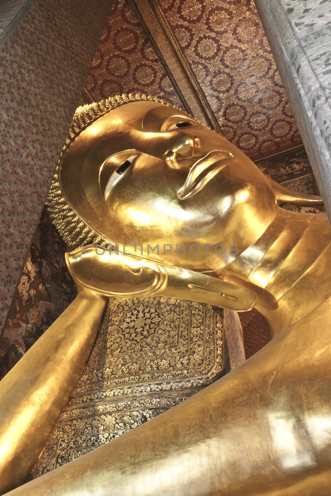 Buddha statue, Looking at the temple in Thailand.