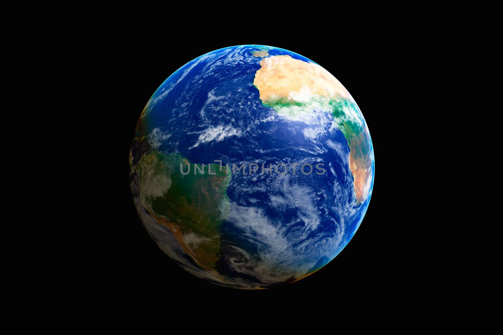 Earth Globe, America, Africa and Atlantica, high resolution image