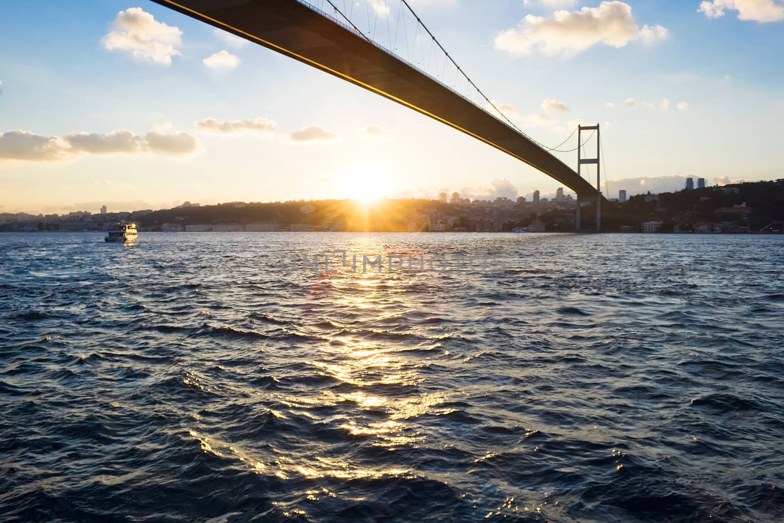 The Bosphorus Bridge which connects Europe and Asia