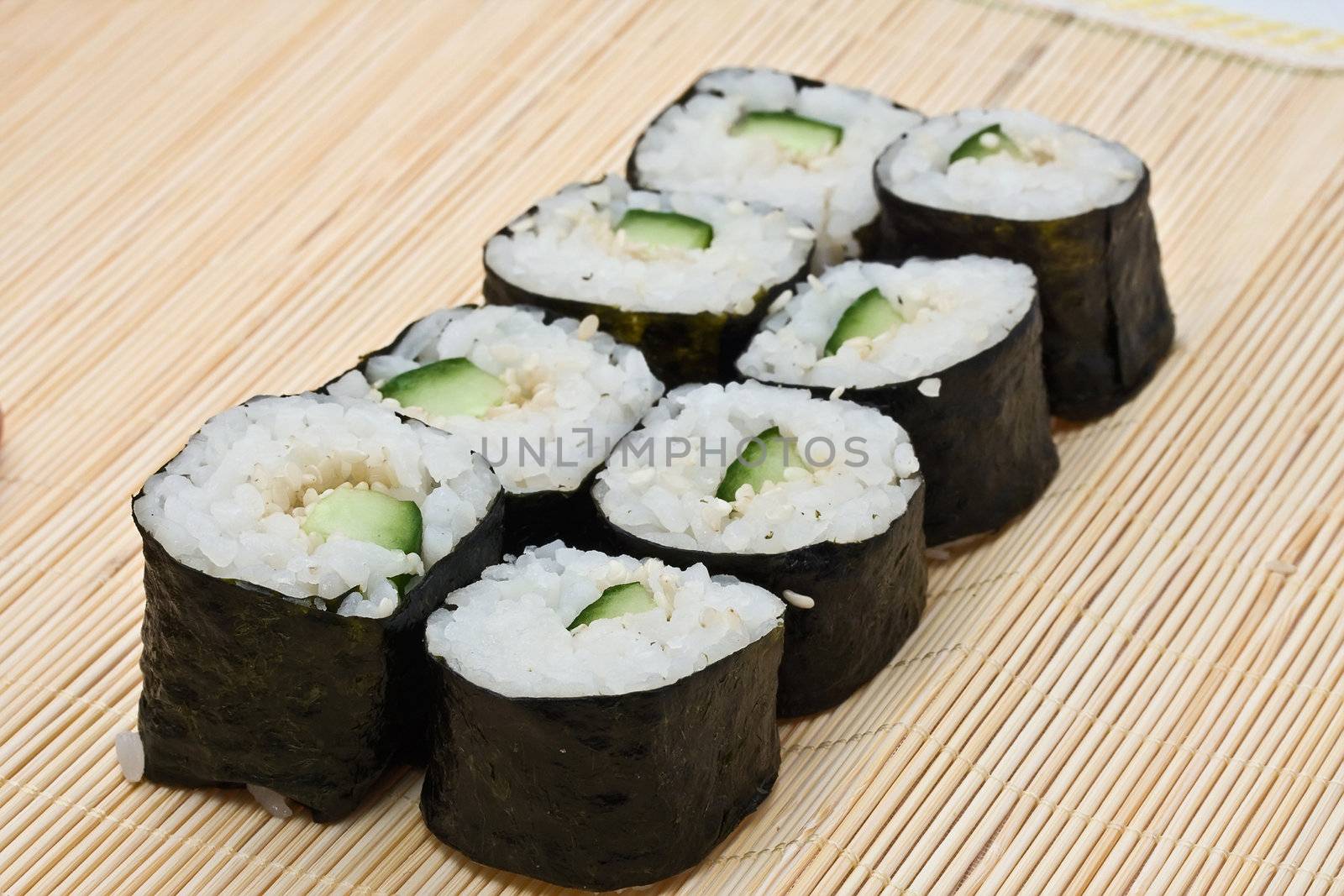 Traditional Japanese food Sushi, close-up