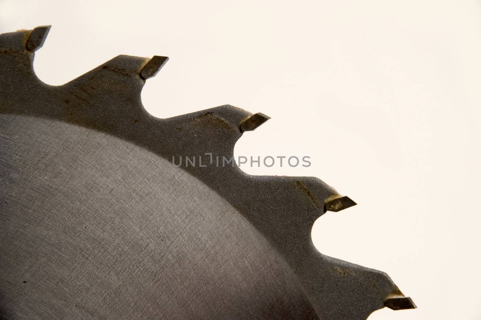 Circular saw blade isolated over a white background.