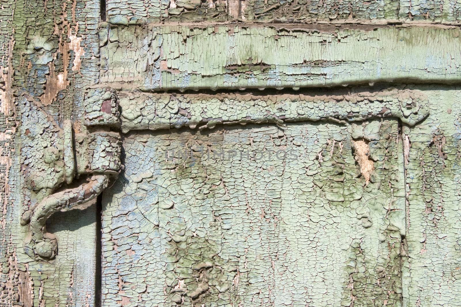 Old metal details on an old board.