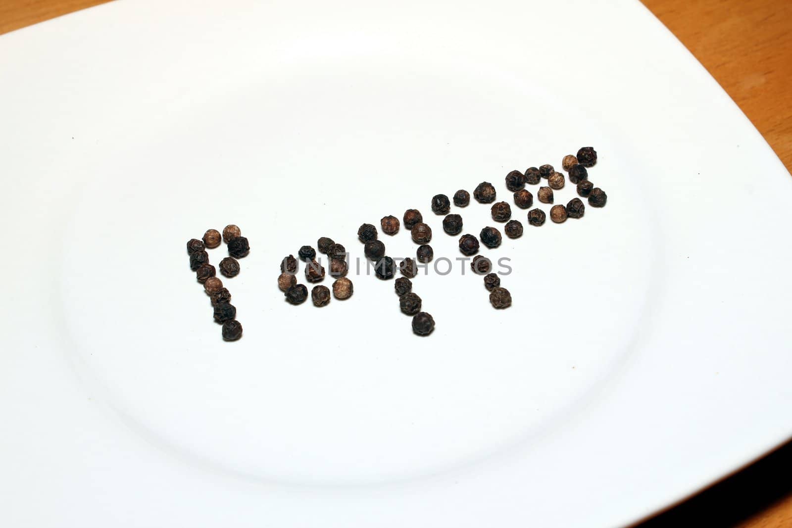 pepper text on a plate
