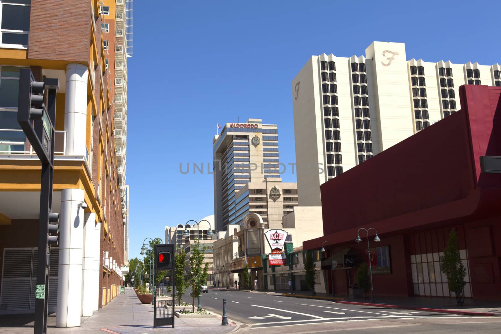 Reno Nevada street scene and architecture.