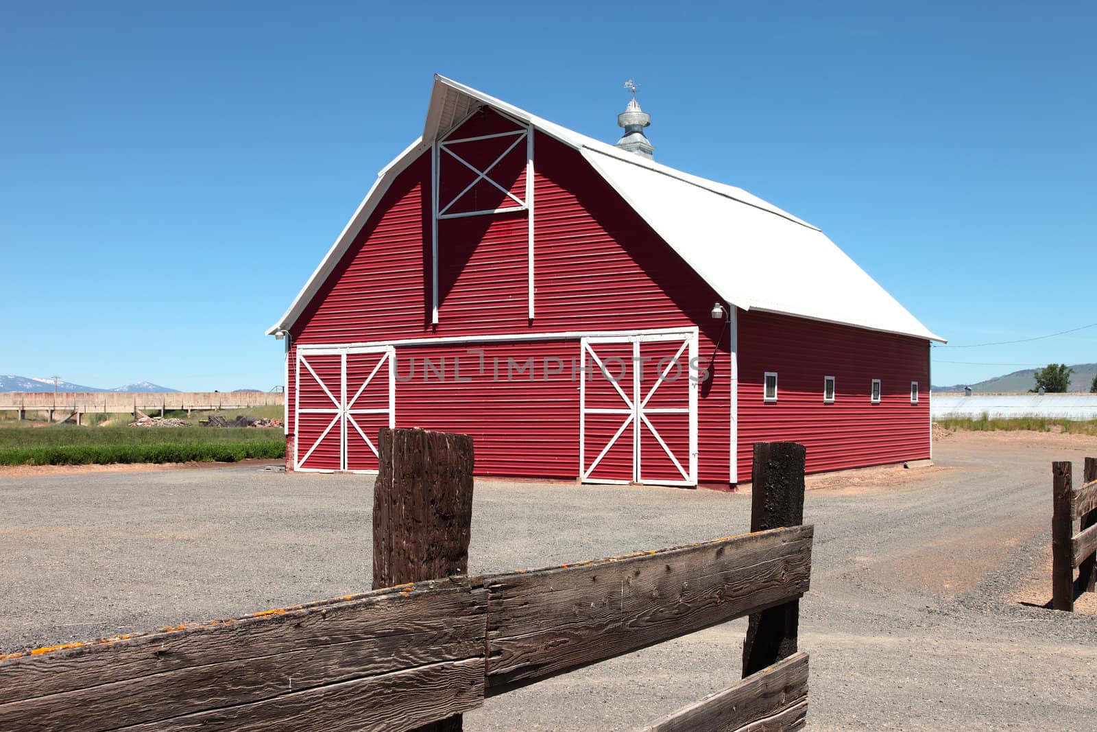 New Barn and fence, south Oregon.