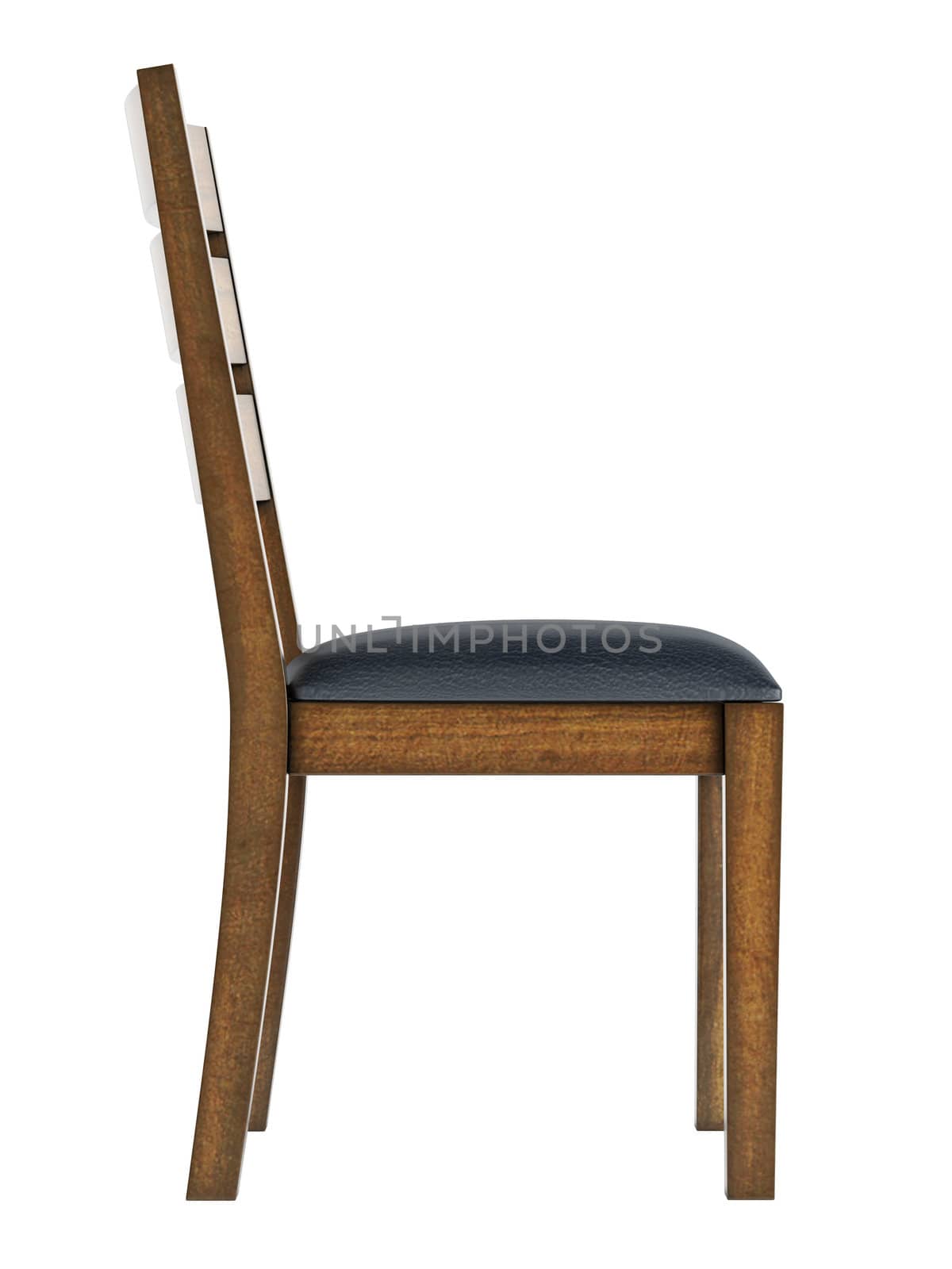 Antique wooden chair isolated on white background