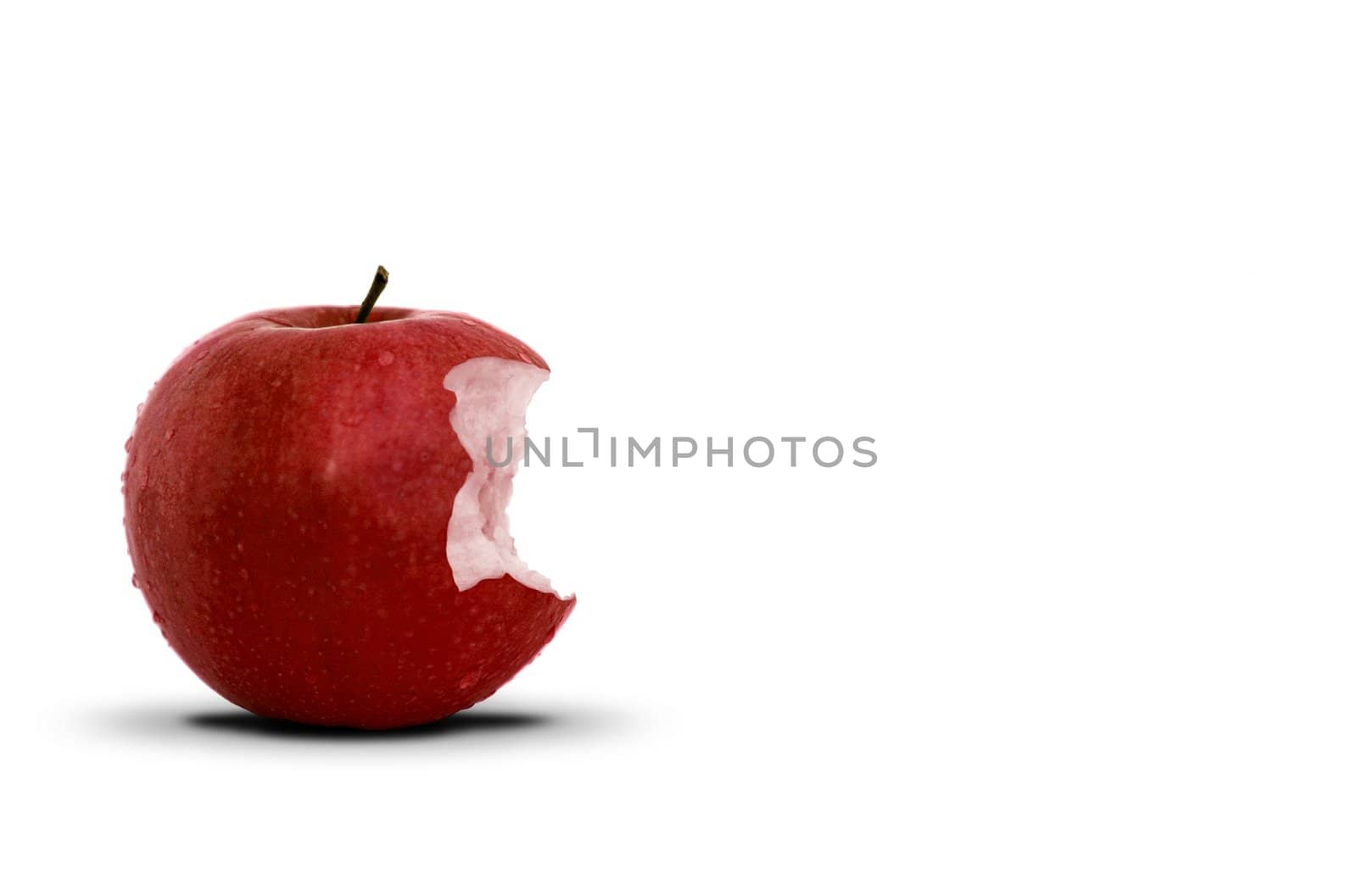 Image of red apple with a bite