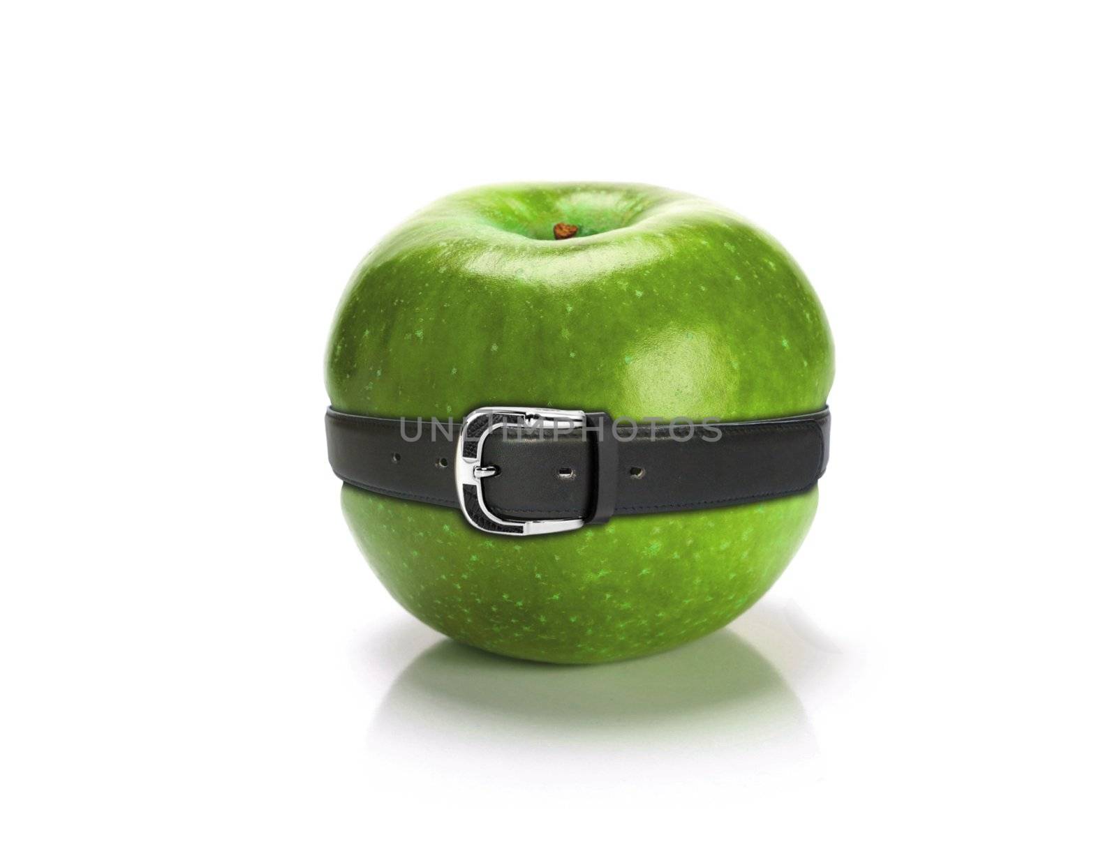 green apple with belt