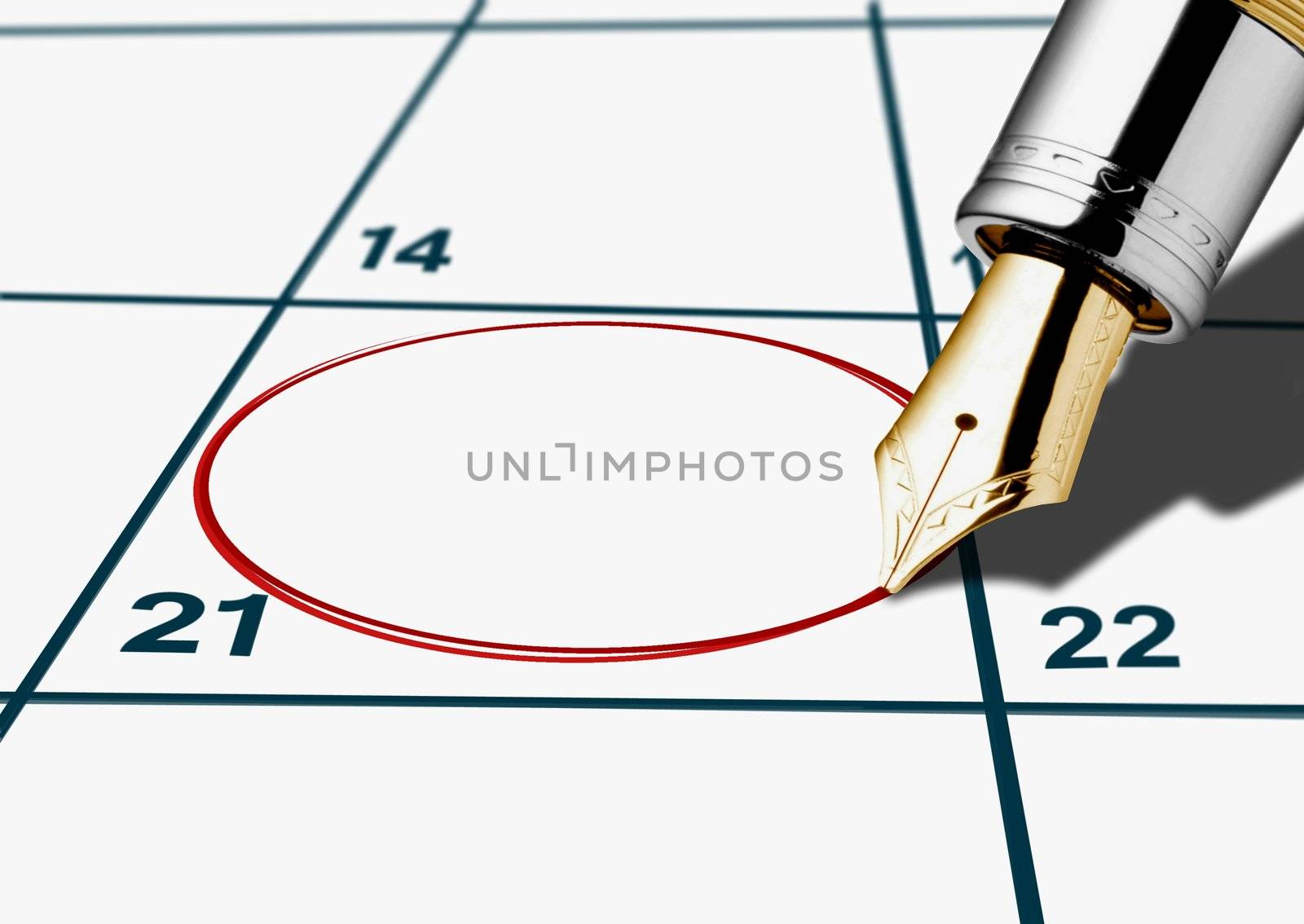 Calender date circled with red a pen by razihusin