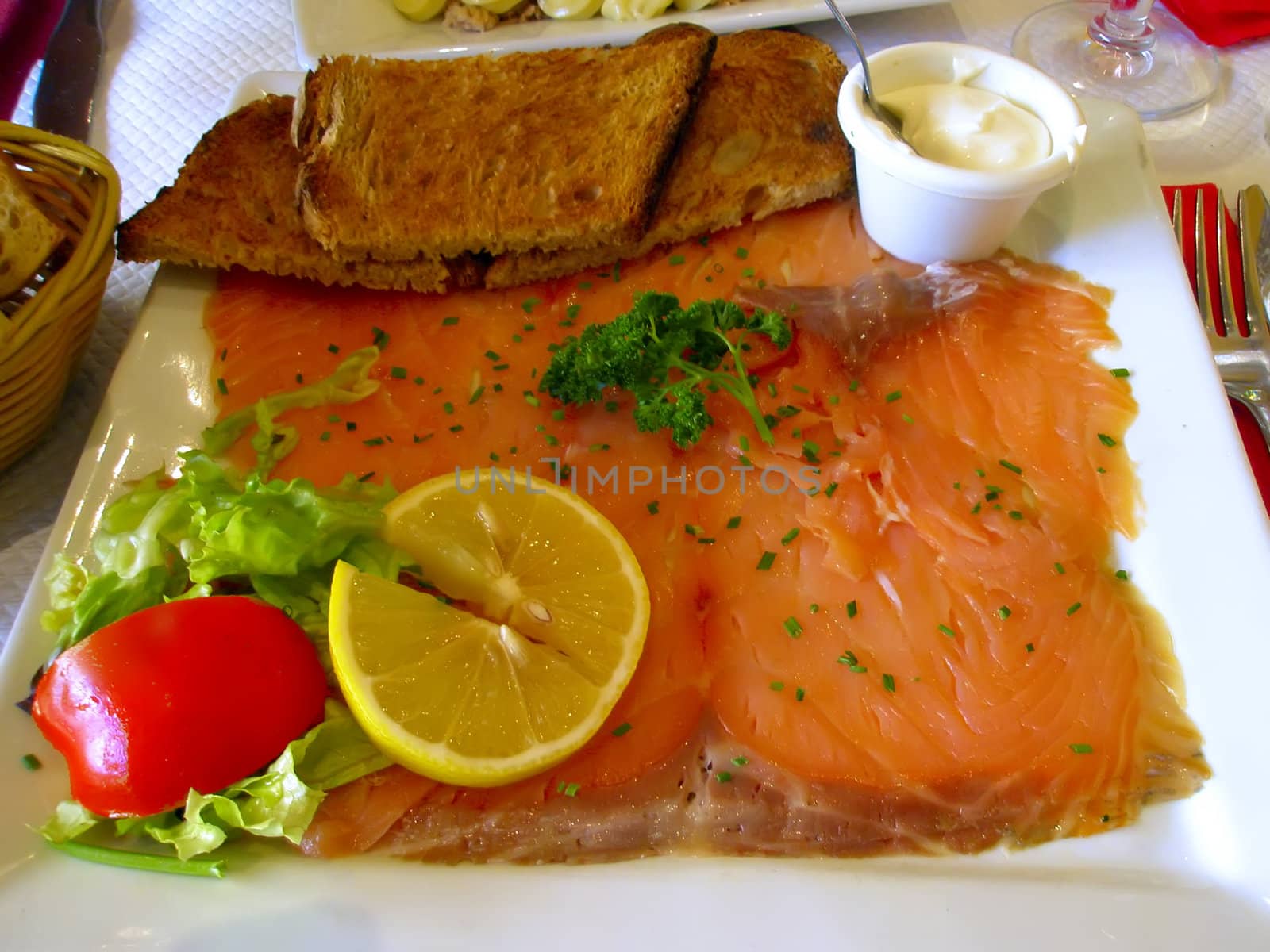 Salmon is the common name for several species of fish in the family Salmonidae. 