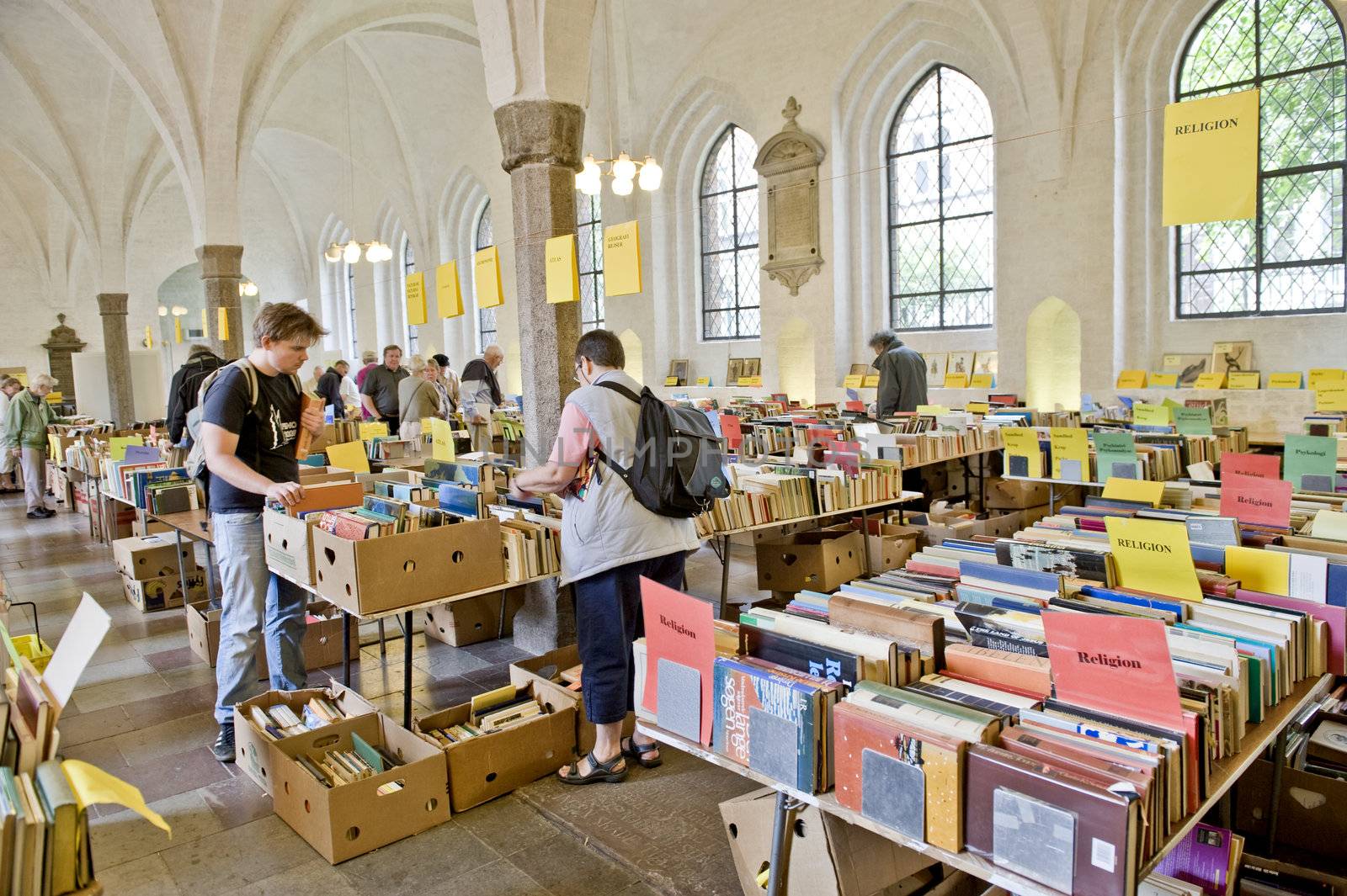 Old books market in Copenhagen, Denmark